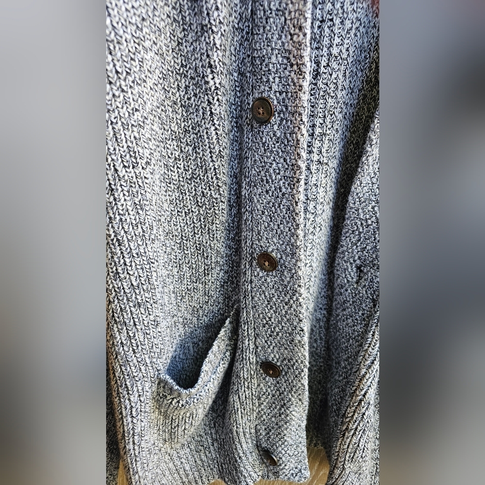 Faherty Cashmere Cardigan Oversized Baggy Big Pockets Grandpa Chunky Knit XXL - Picture 3 of 6